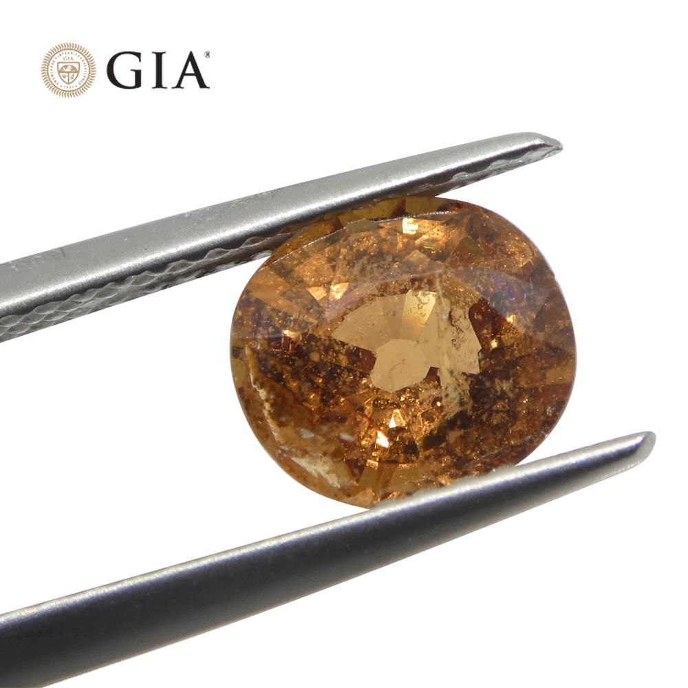 1.96ct Oval Brownish Pinkish Orange Sapphire GIA Certified Madagascar   For Sale 9