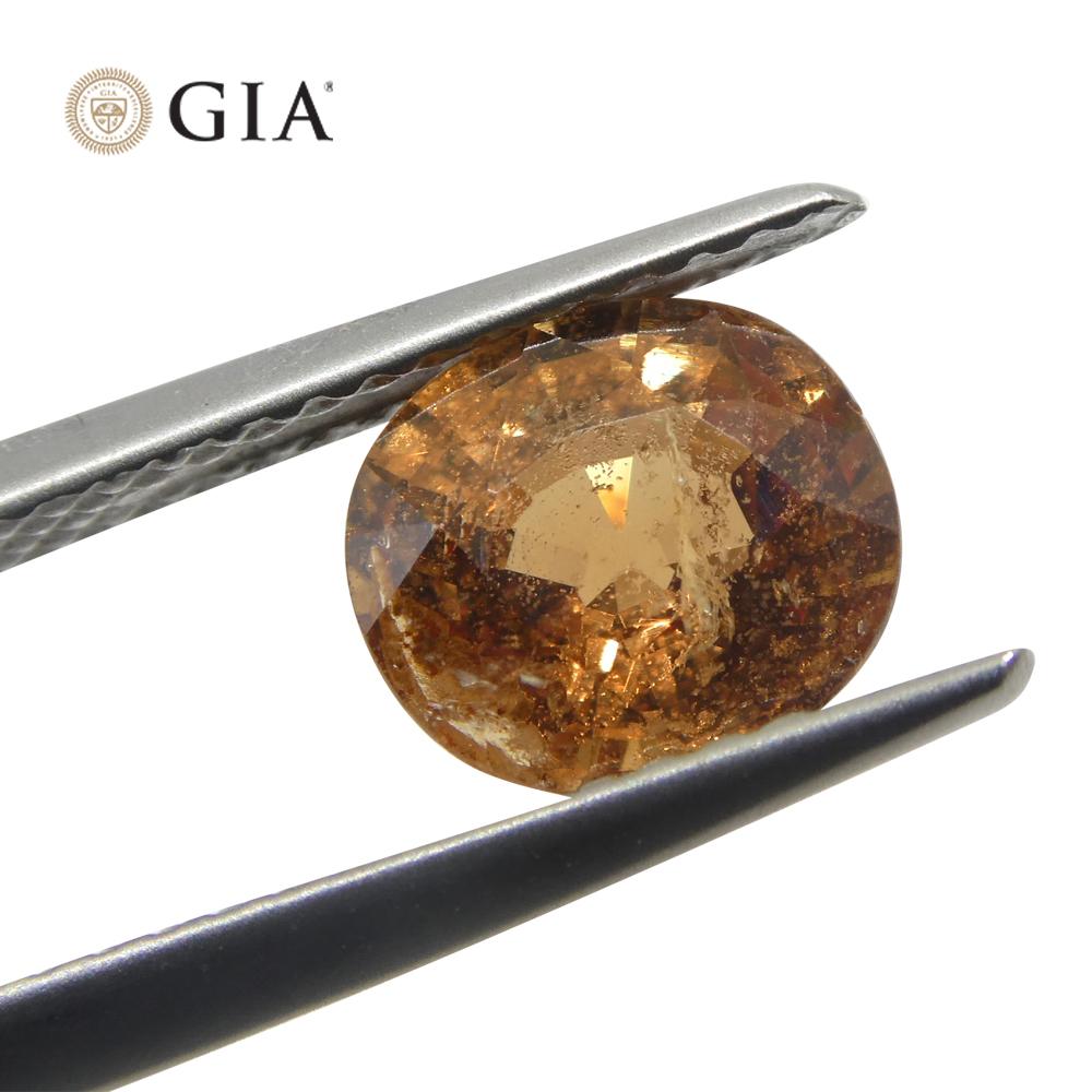 1.96ct Oval Brownish Pinkish Orange Sapphire GIA Certified Madagascar   In New Condition For Sale In Toronto, Ontario