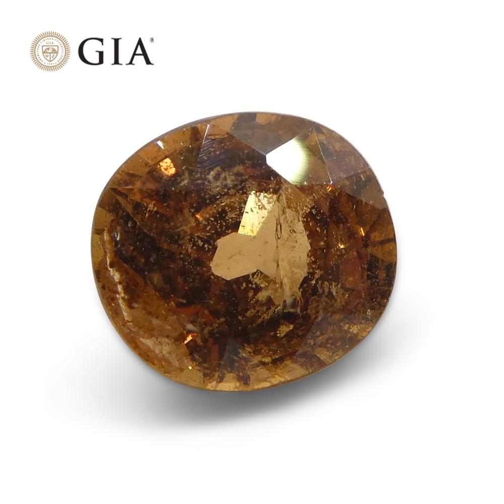 1.96ct Oval Brownish Pinkish Orange Sapphire GIA Certified Madagascar   For Sale 2