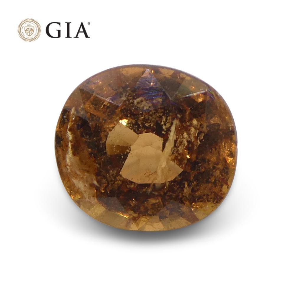 1.96ct Oval Brownish Pinkish Orange Sapphire GIA Certified Madagascar   For Sale 3