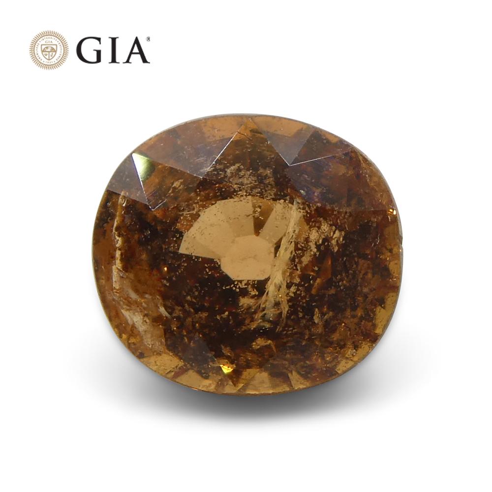 1.96ct Oval Brownish Pinkish Orange Sapphire GIA Certified Madagascar   For Sale 4