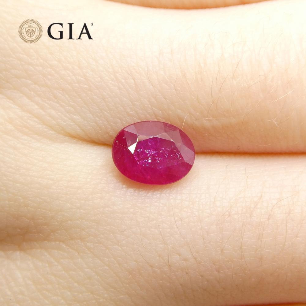 1.96ct Oval Purplish Red Ruby GIA Certified Mozambique For Sale 6