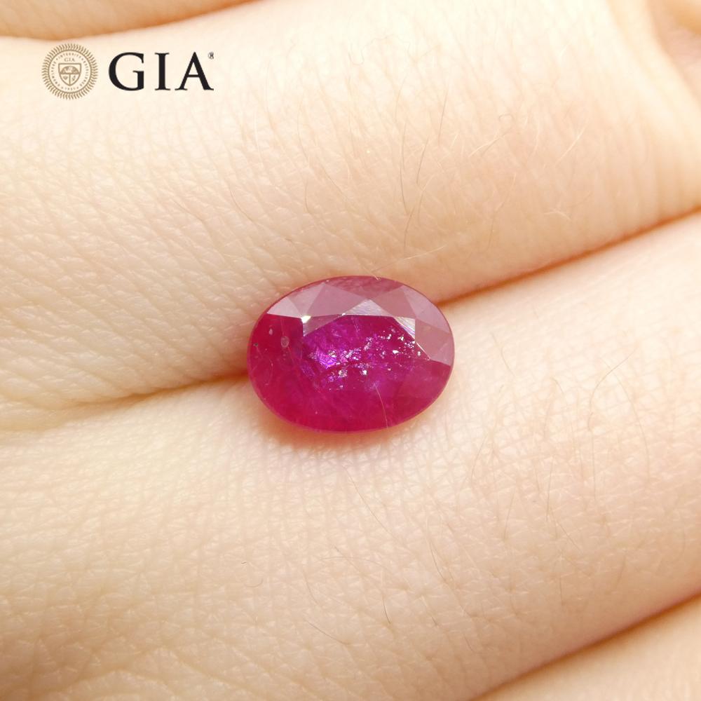 1.96ct Oval Purplish Red Ruby GIA Certified Mozambique For Sale 7