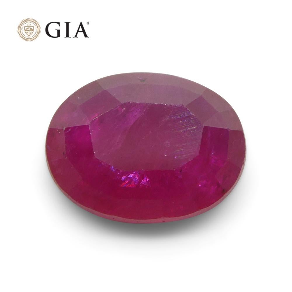 Rubis rouge violacé ovale de 1.96 carats certifié GIA du Mozambique en vente 3