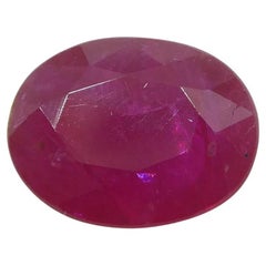 1.96ct Oval Purplish Red Ruby GIA Certified Mozambique