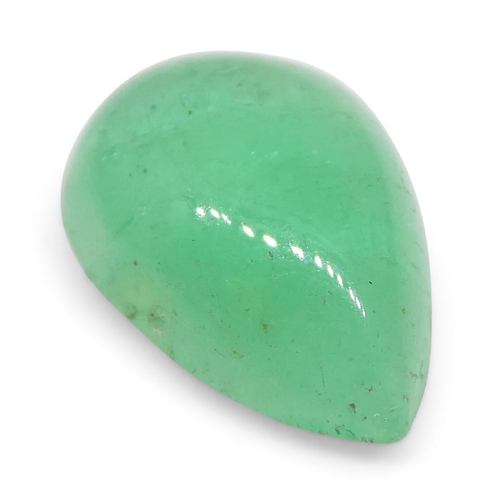 1.96ct Pear Cabochon Green Emerald from Colombia For Sale 5