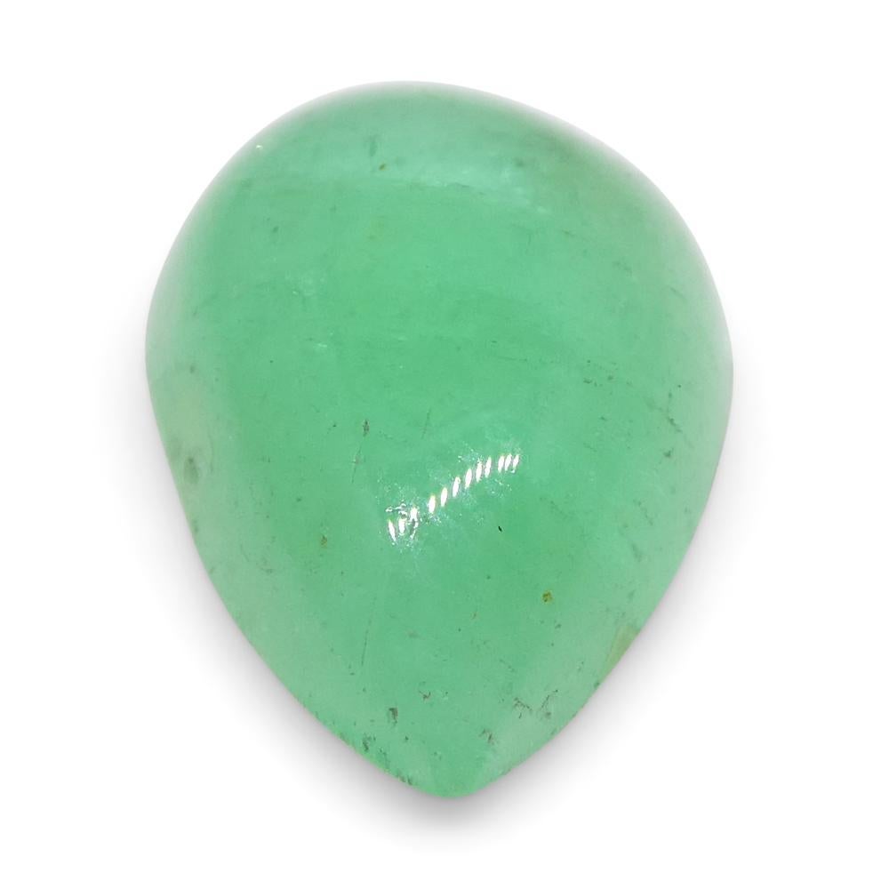 1.96ct Pear Cabochon Green Emerald from Colombia For Sale 7