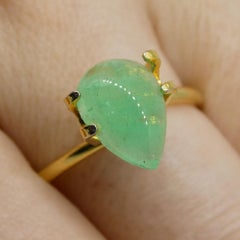 1.96ct Pear Cabochon Green Emerald from Colombia