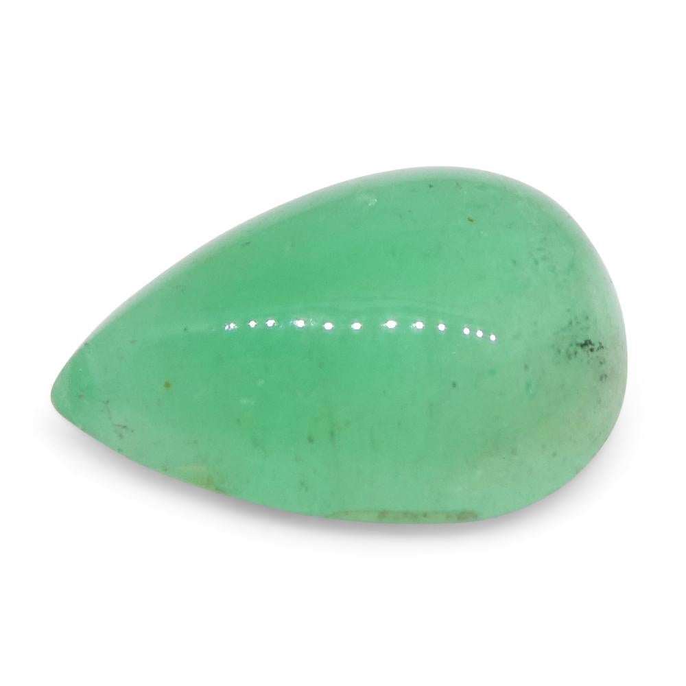 1.96ct Pear Cabochon Green Emerald from Colombia For Sale 2