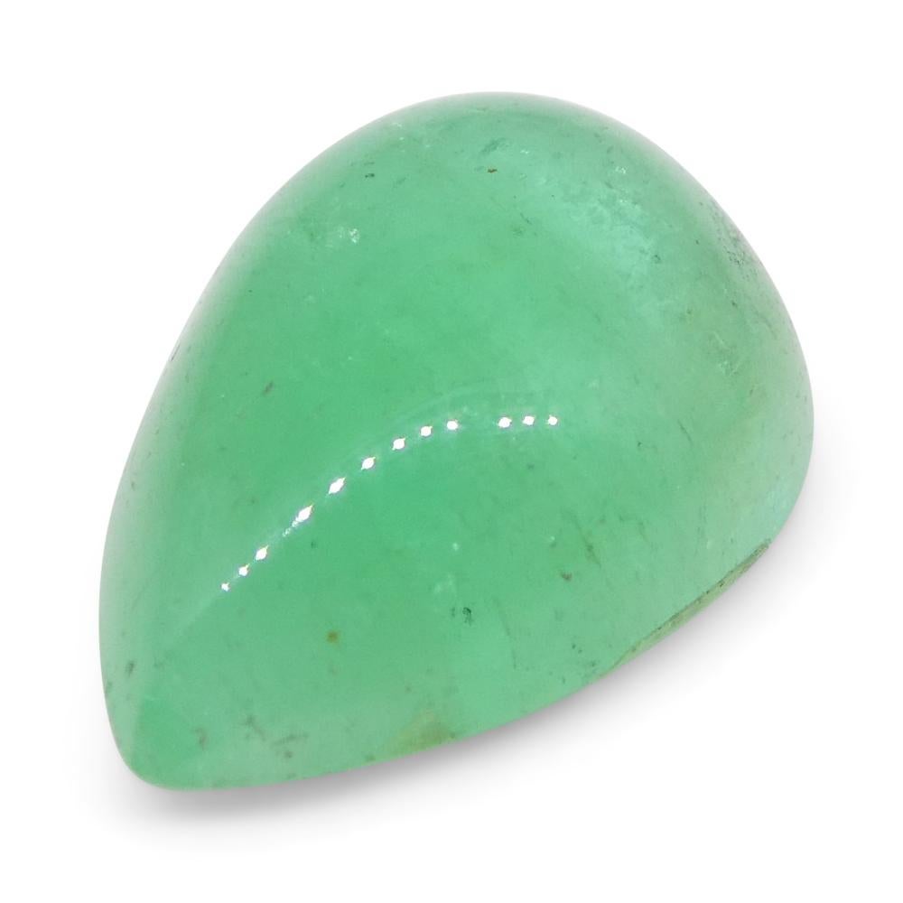 1.96ct Pear Cabochon Green Emerald from Colombia For Sale 3