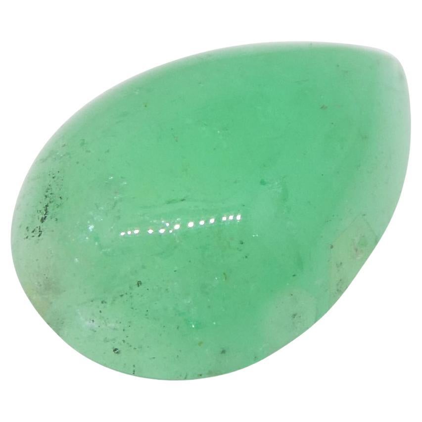 1.96ct Pear Cabochon Green Emerald from Colombia For Sale