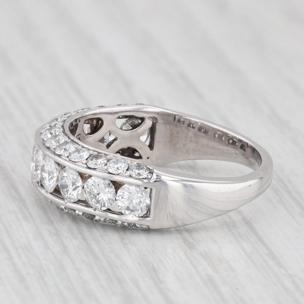 Women's 1.96ctw Diamond Wedding Band 18k White Gold Size 7 Anniversary Ring