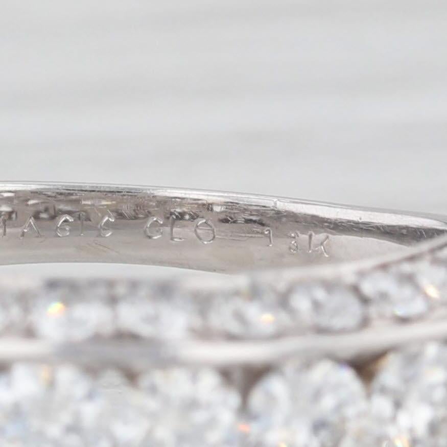 1.96ctw Diamond Wedding Band 18k White Gold Size 7 Anniversary Ring 3
