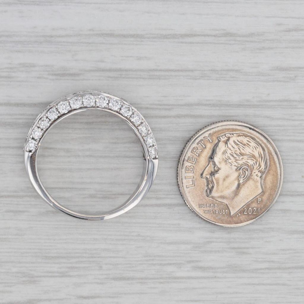 1.96ctw Diamond Wedding Band 18k White Gold Size 7 Anniversary Ring 4