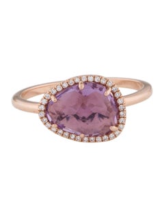 1.97 Carat Amethyst & Diamond Rose Gold Ring