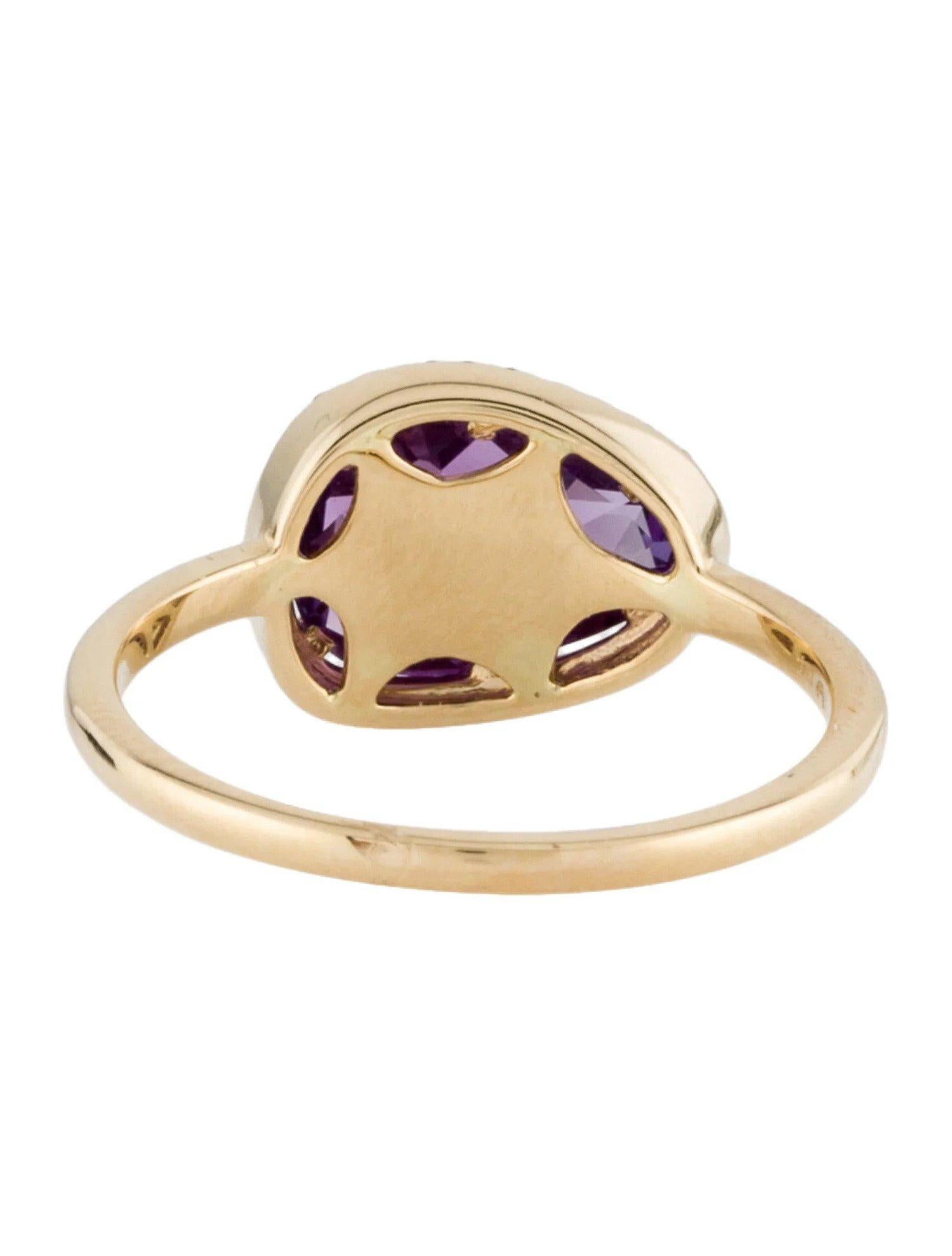 1.97 Carat Amethyst & Diamond Yellow Gold Ring In New Condition For Sale In Great Neck, NY