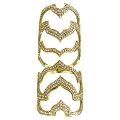 1,97 Karat Diamant Gold Fancy Long Finger Ring