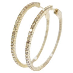 Pendientes Aros Diamante Natural 1,97 Quilates Oro Amarillo 14 Kilates