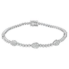 Bracciale a forma di pera con diamante da 1,97 carati, oro bianco 18 carati