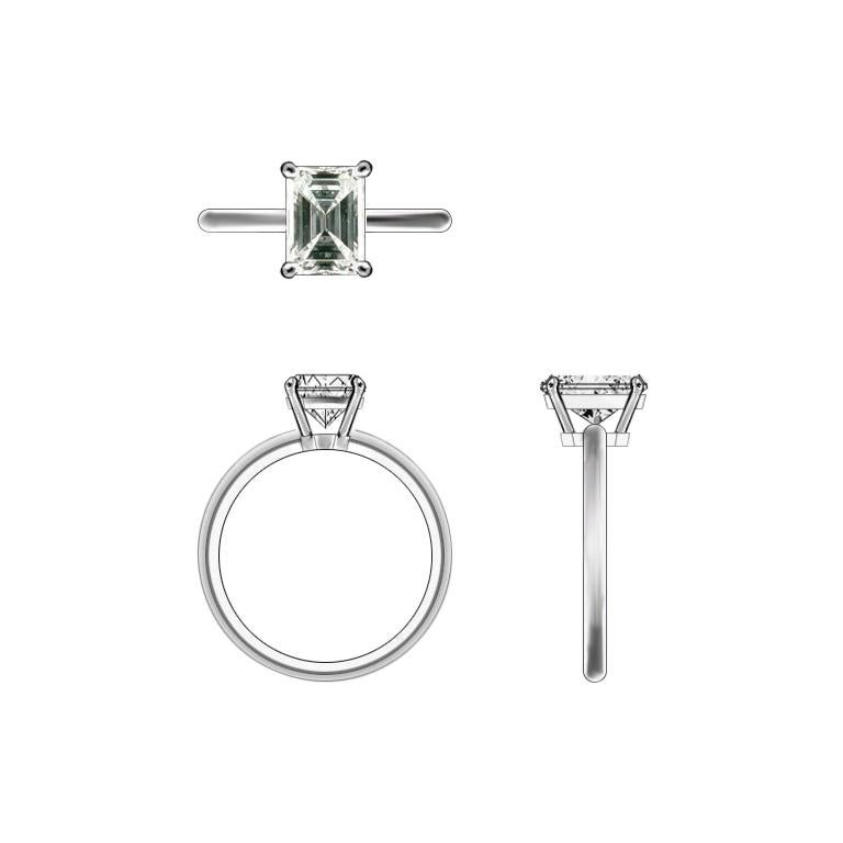 1.97 Carat GIA Emerald Cut Diamond, E/VS2, Buy It Loose or with a Custom Setting For Sale