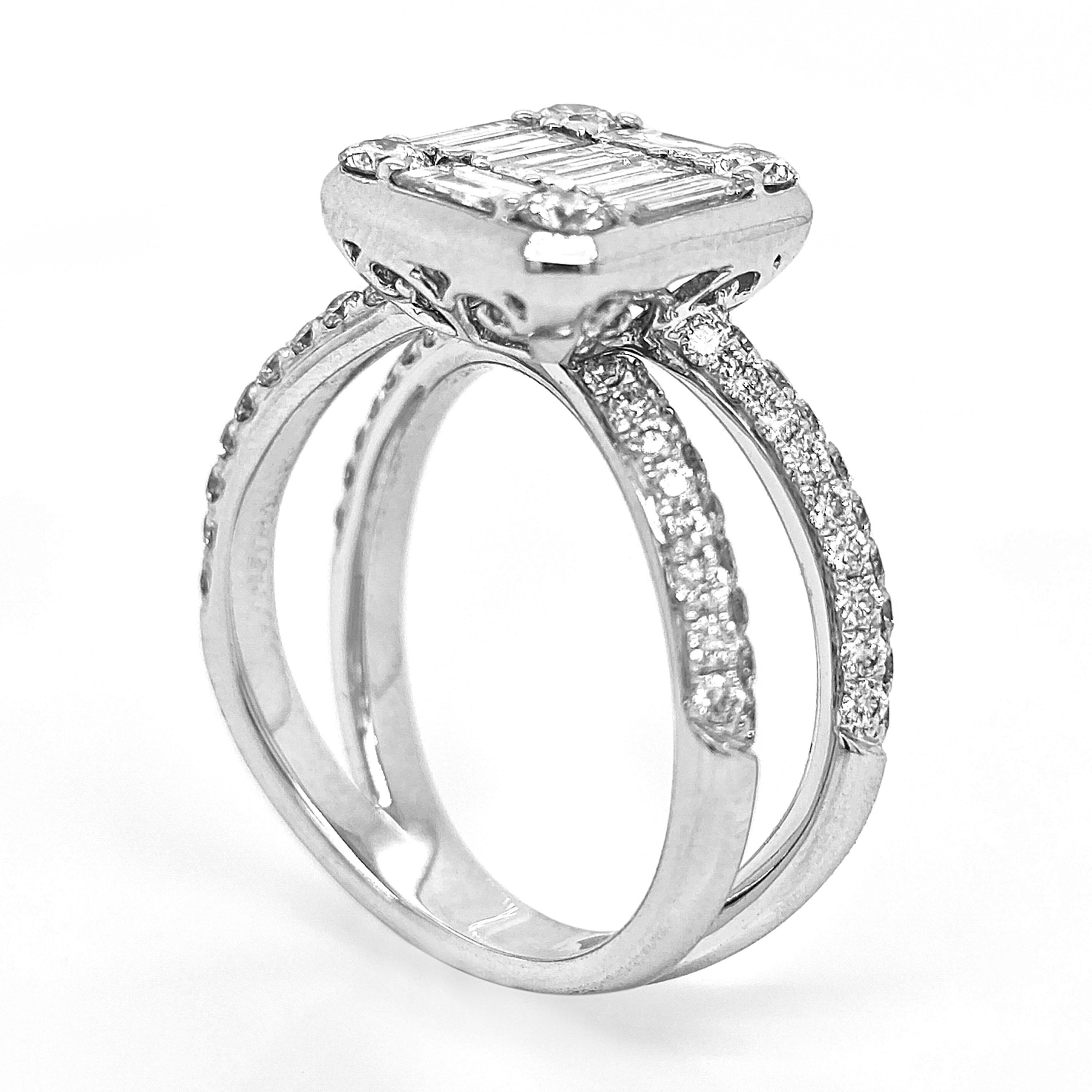 1.97 Karat Weißer Diamant Weißgold Ring im Zustand „Neu“ im Angebot in New York, NY