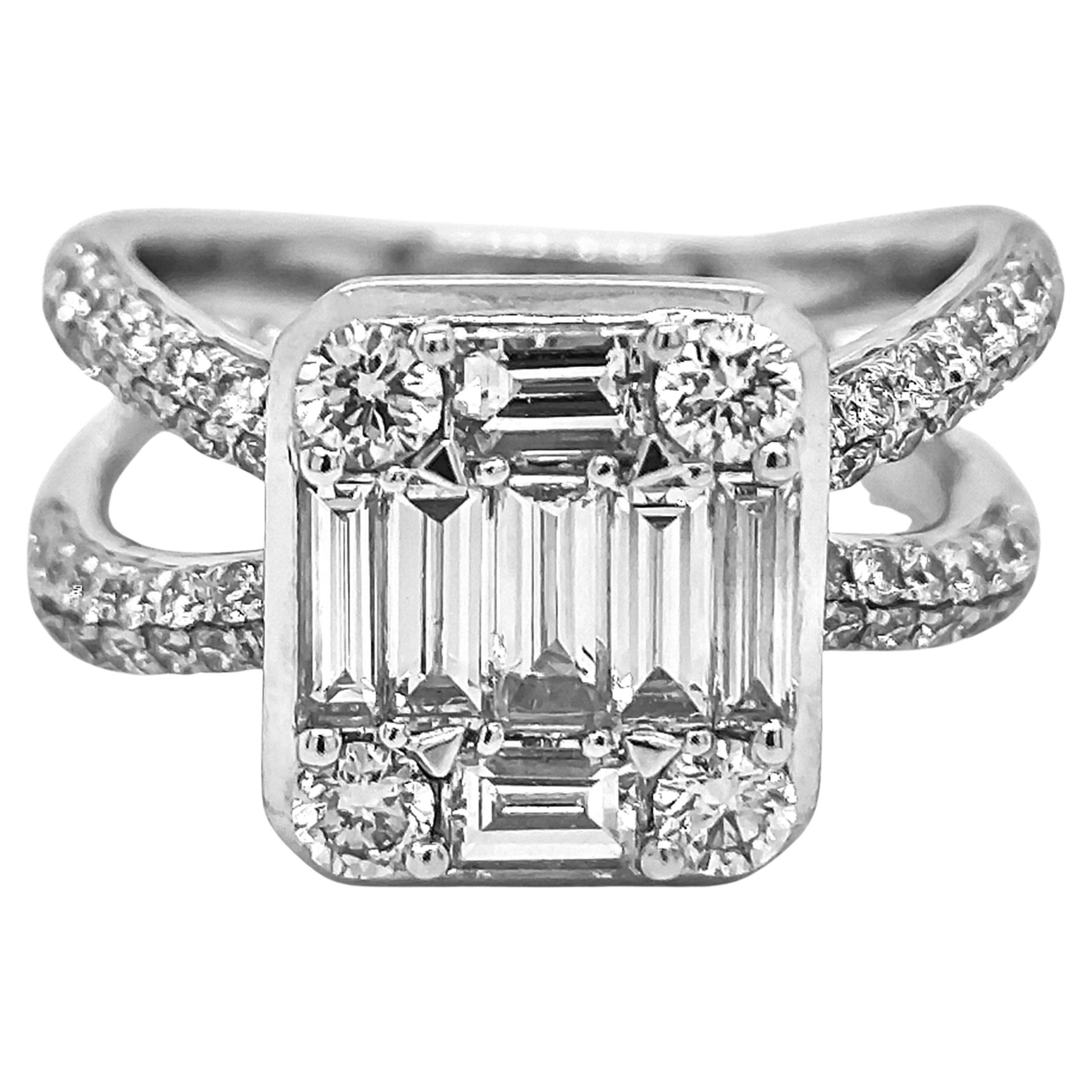 1.97 Carat White Diamond White Gold Ring