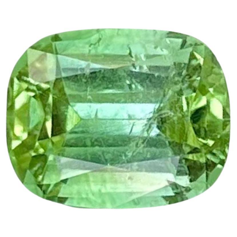 1.97 carats Olive Mint Green Tourmaline Stone Cushion Cut Afghan Gemstone