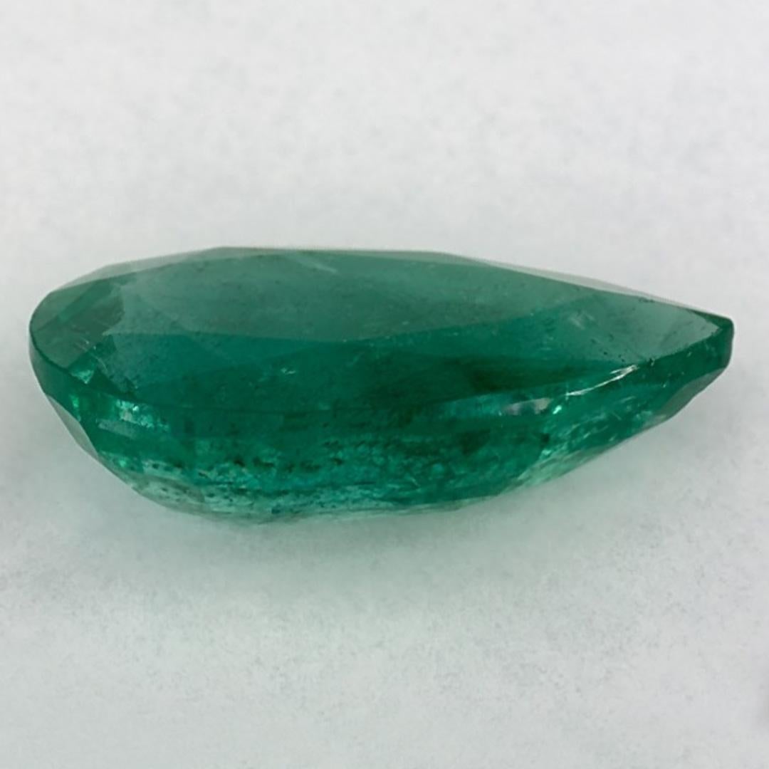 1.97 Ct Emerald Pear Loose Gemstone In New Condition For Sale In Fort Lee, NJ