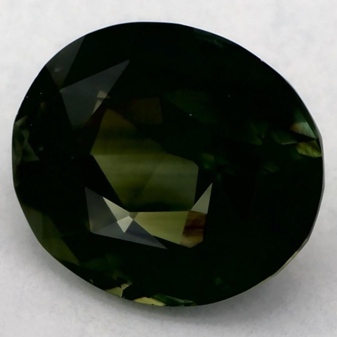 Taille ovale 1.97 Ct Green Sapphire Oval Certified Loose Gemstone (Saphir vert ovale certifié) en vente