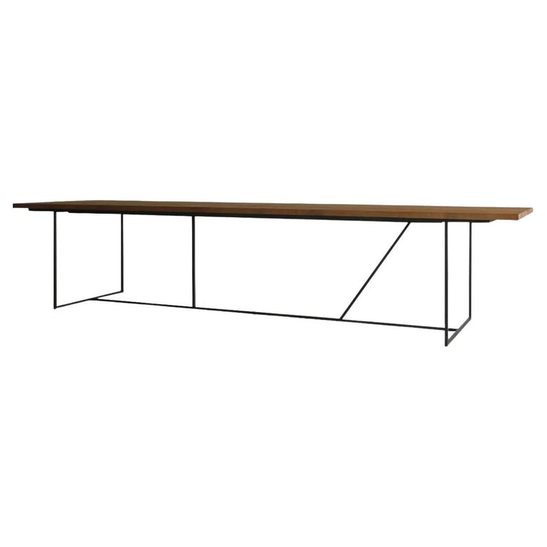 Outdoor Dining Table with Wood Top For Sale at 1stDibs