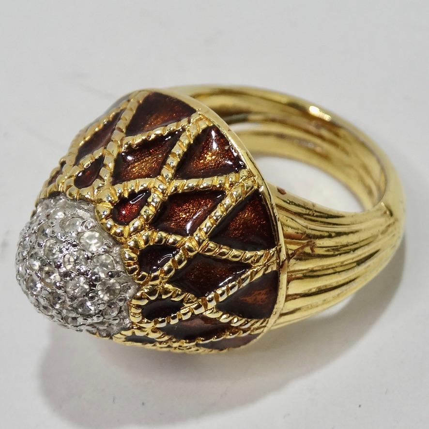 1970 18K Gold Plated Cocktail Ring In Excellent Condition For Sale In Scottsdale, AZ