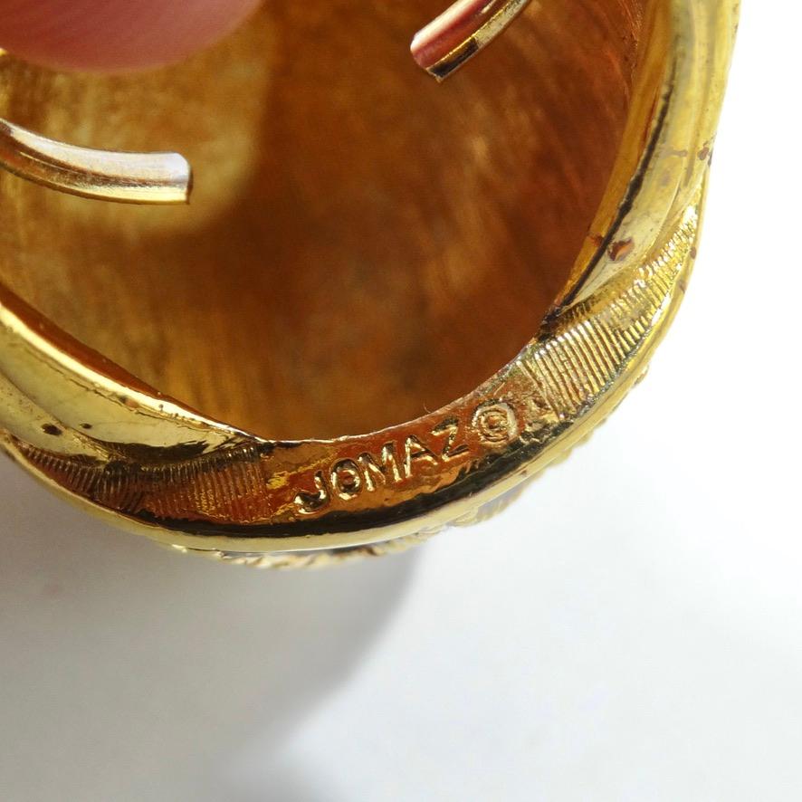 1970 18K Gold Plated Cocktail Ring For Sale 2