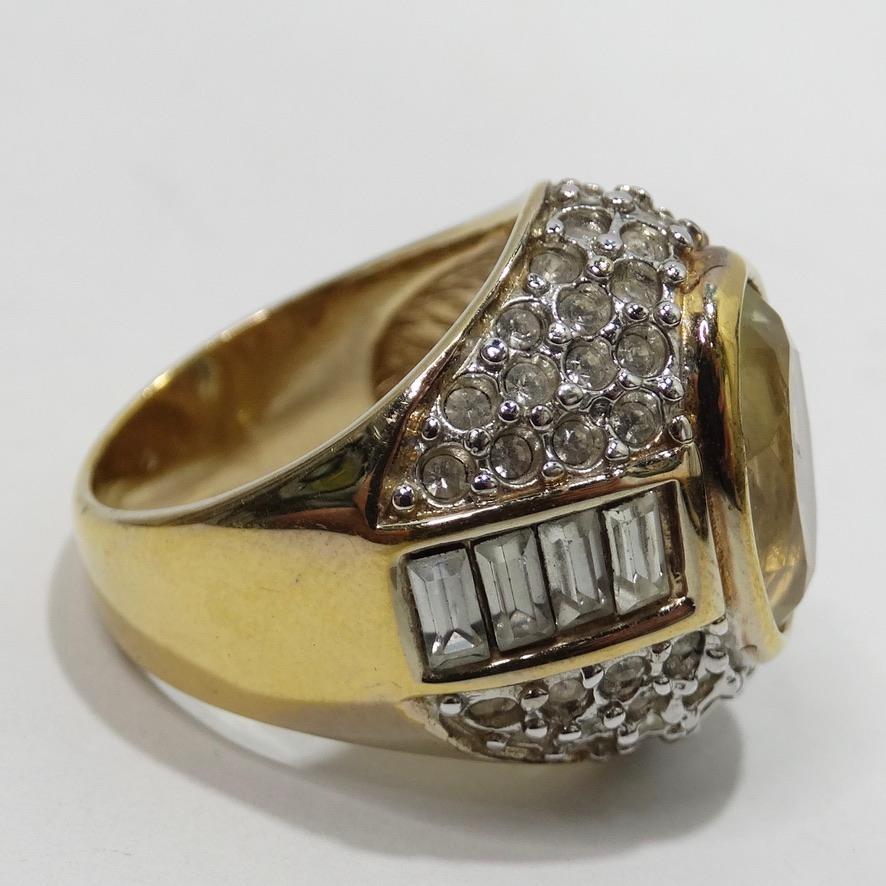 1970 18K Gold Plated Synthetic Citrine Ring 1