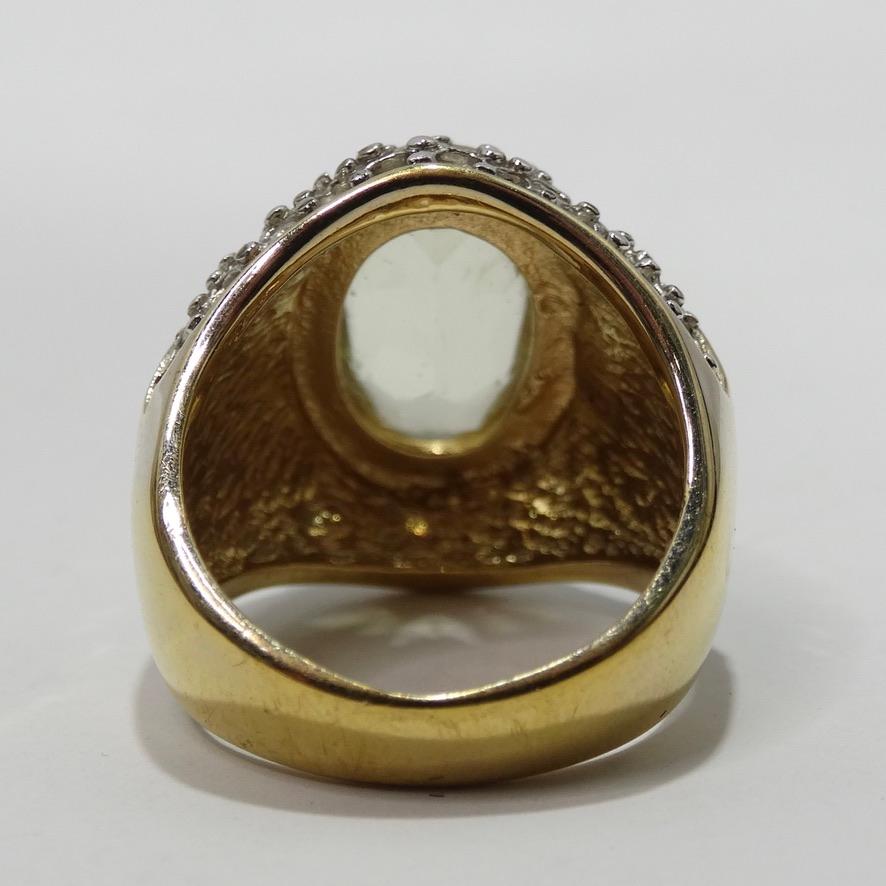 1970 18K Gold Plated Synthetic Citrine Ring 2