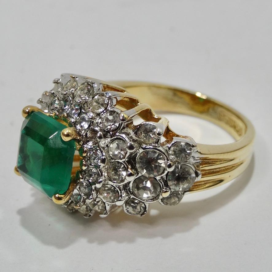 Women's or Men's 1970 18K Princess Cocktail Ring For Sale