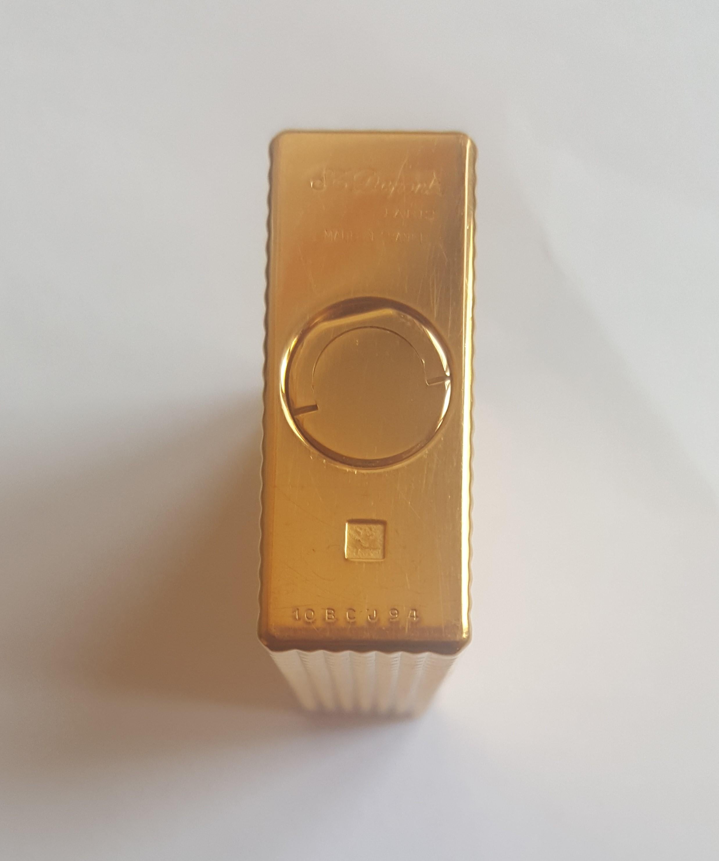 1970 18 Karat Yellow Gold St. Dupont Lighter, Gold Filled, Diamond Head Pattern 1