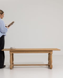 1970-1979 France Bleached Oak Bleached Oak Farmhouse Table