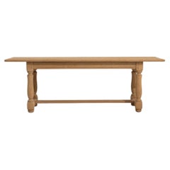 1970-1979 France Bleached Oak Bleached Oak Farmhouse Table