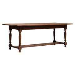 1970-1979 France Weathered Honey Oak Oak Trestle Bench Table