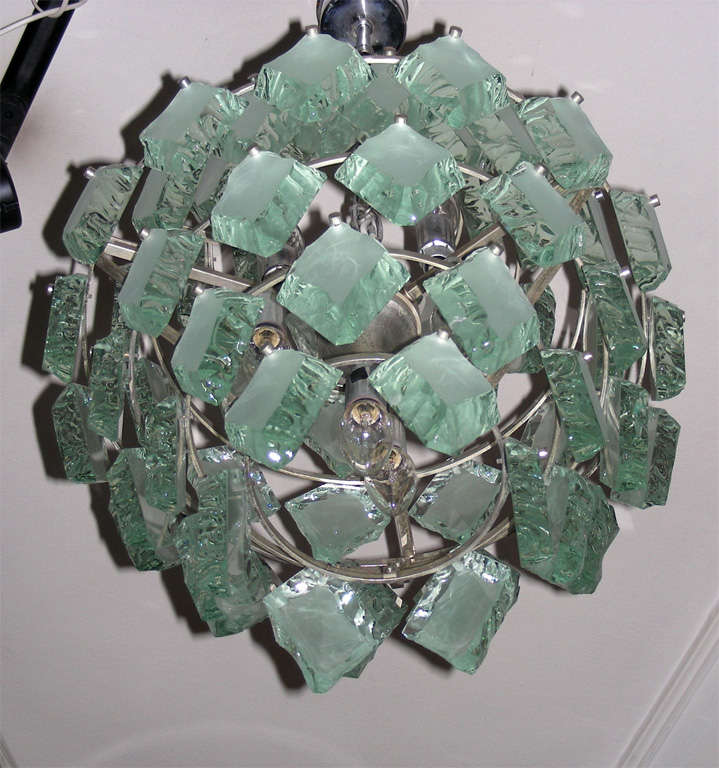 Late 20th Century 1970-1980 Italian Glass Chandelier by Zero Quattro For Sale