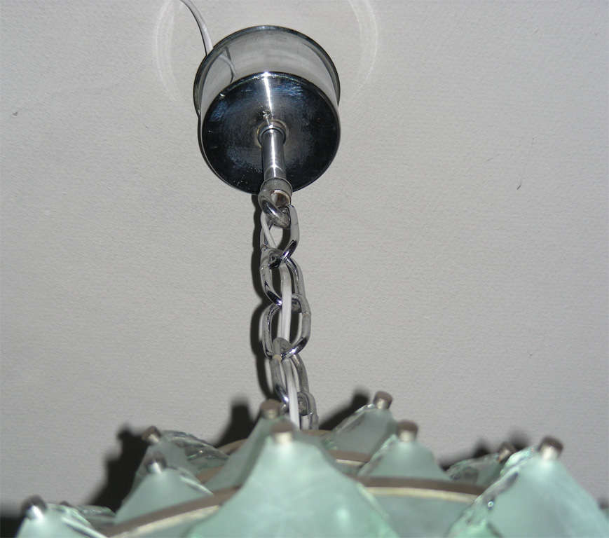 1970-1980 Italian Glass Chandelier by Zero Quattro For Sale 2