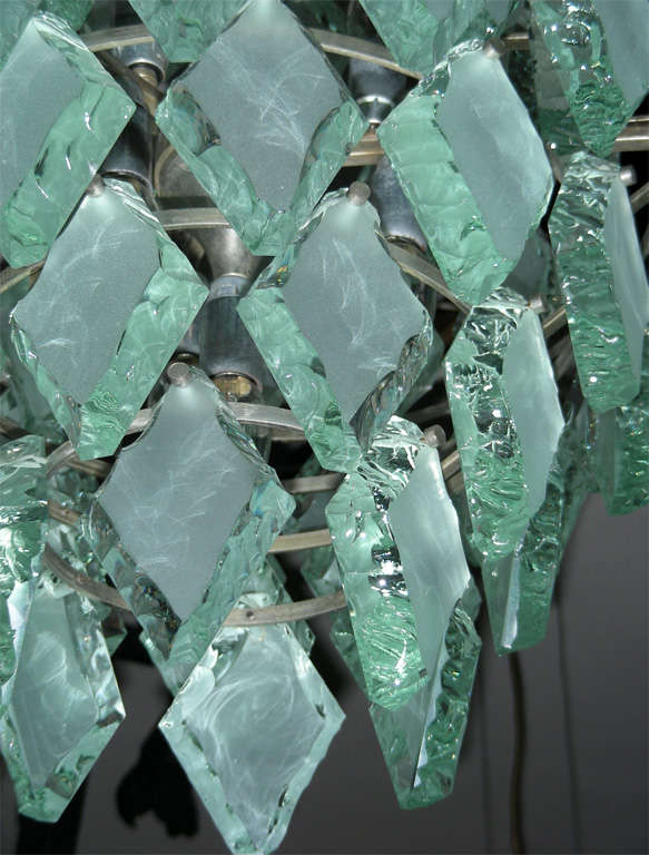 1970-1980 Italian Glass Chandelier by Zero Quattro For Sale 3