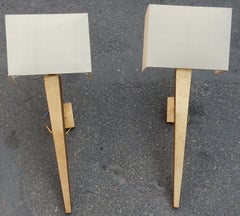 1970-1980, Pair of Walls Lights, Brass and Iron Gilding in the Style of Arbus