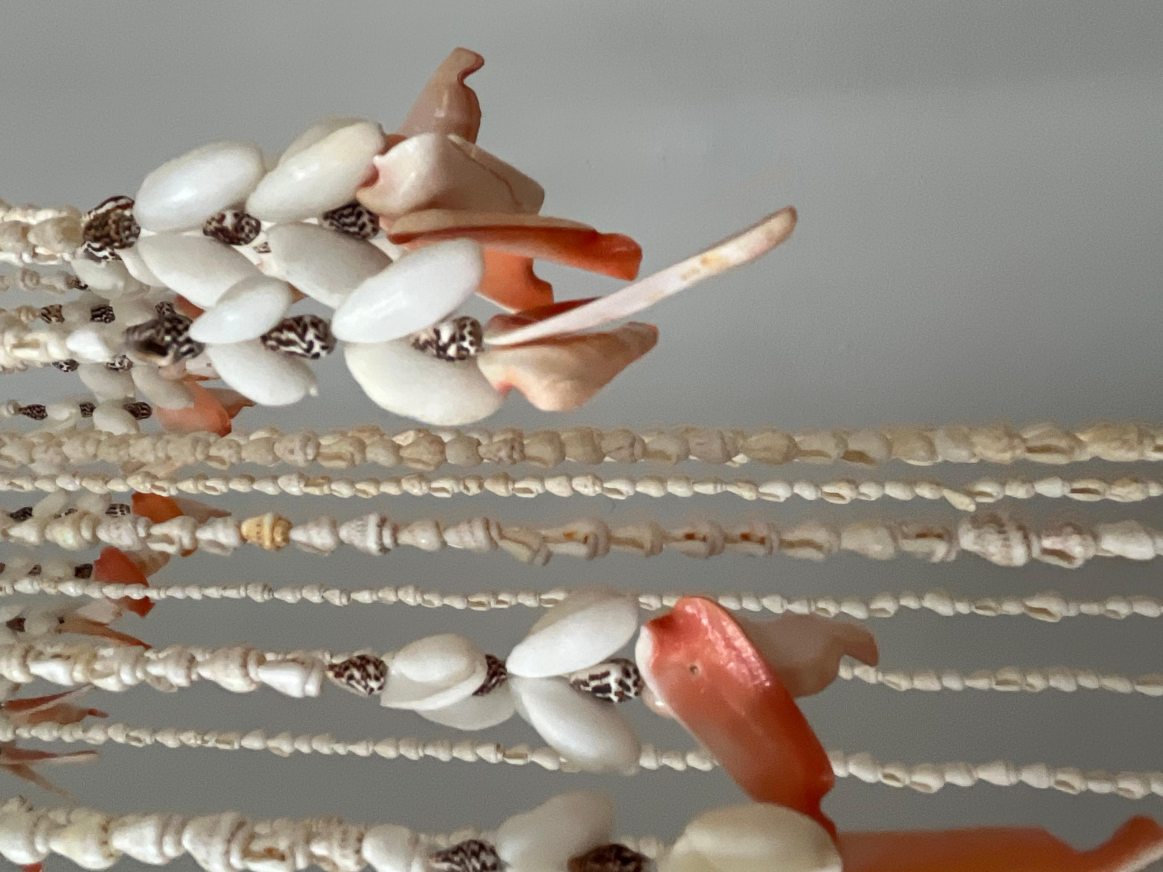1970/1980s tall chandelier in strings of natural shells For Sale 5