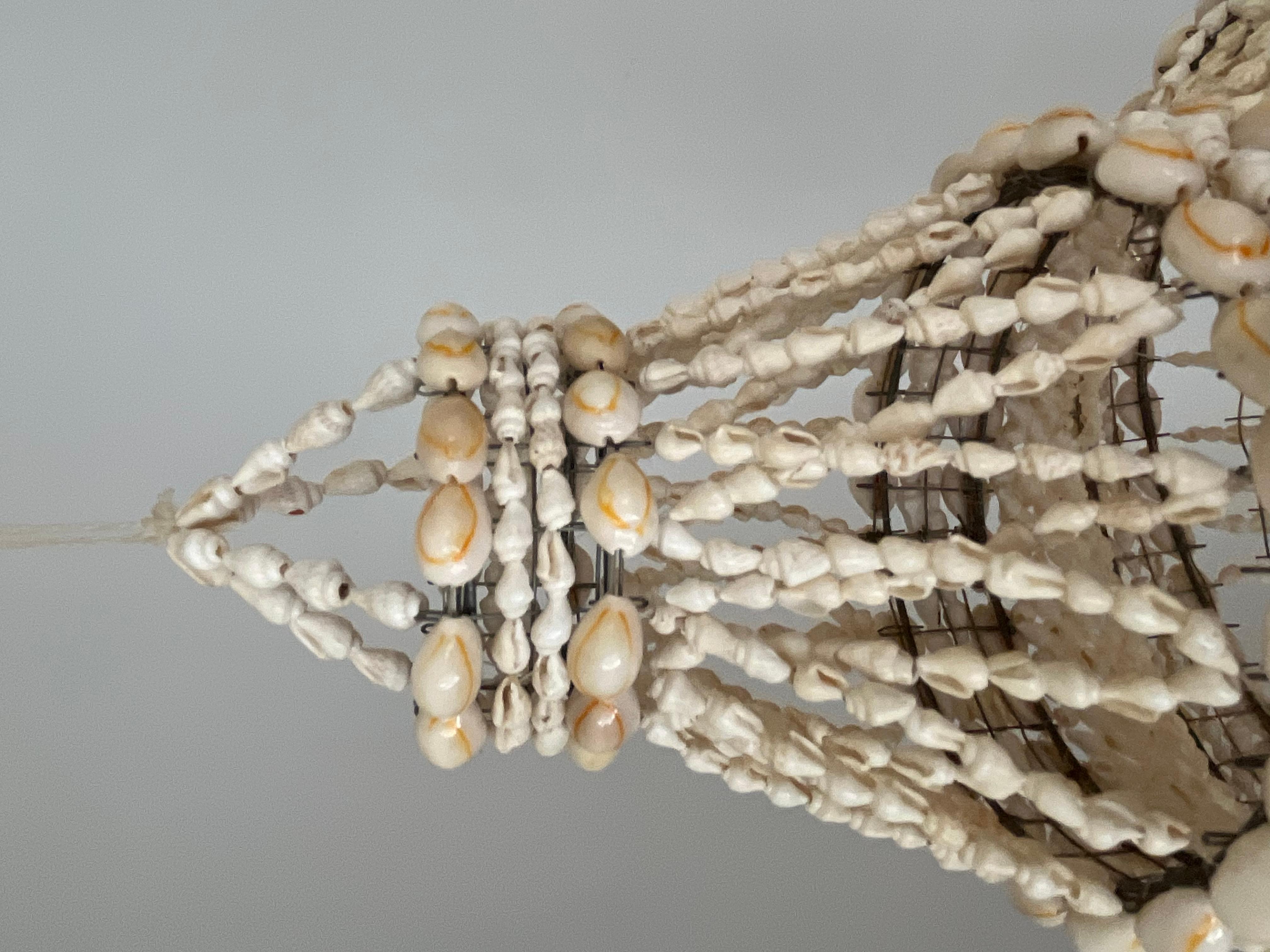 1970/1980s tall chandelier in strings of natural shells For Sale 8