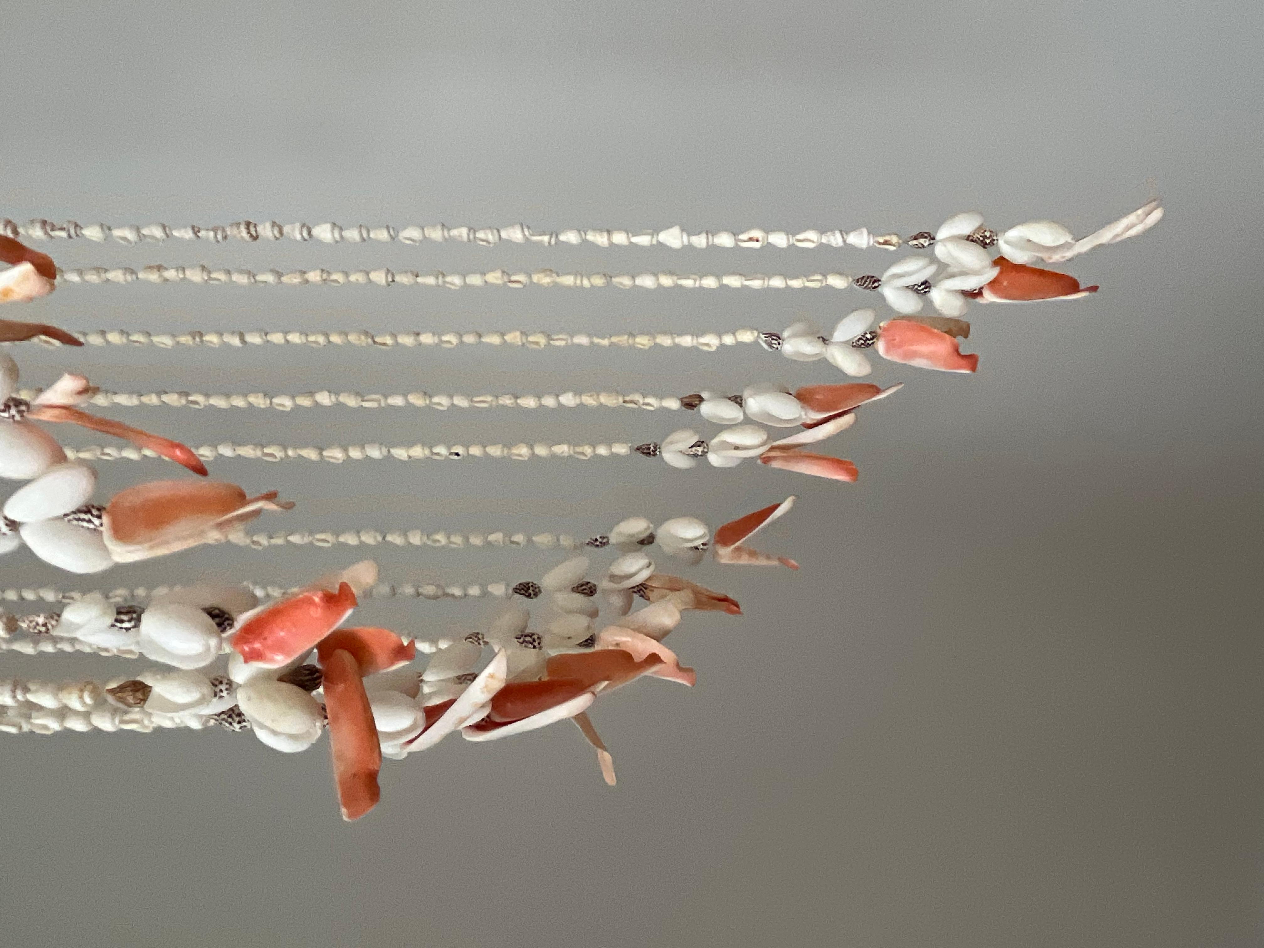 1970/1980s tall chandelier in strings of natural shells For Sale 2