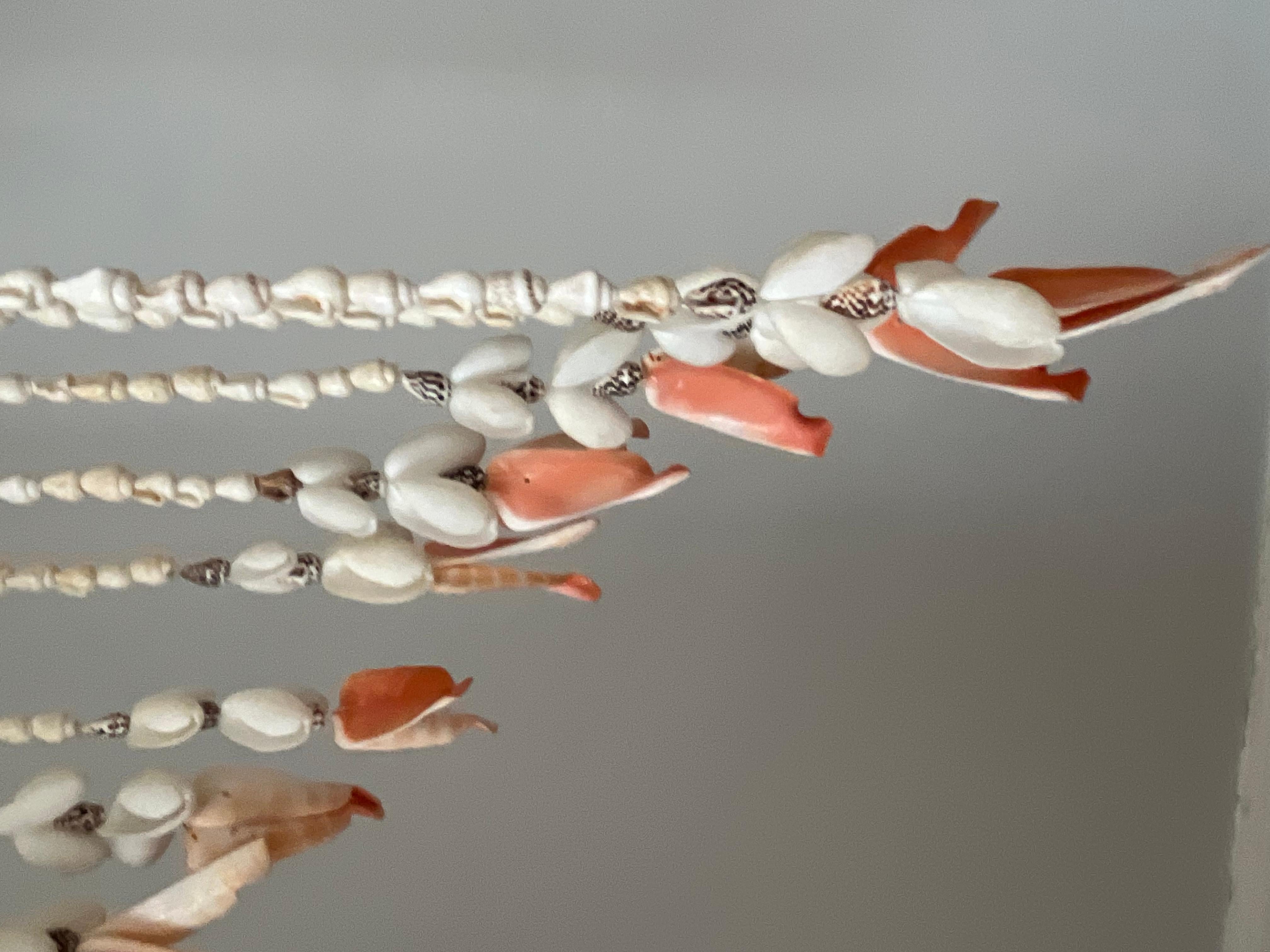 1970/1980s tall chandelier in strings of natural shells For Sale 3