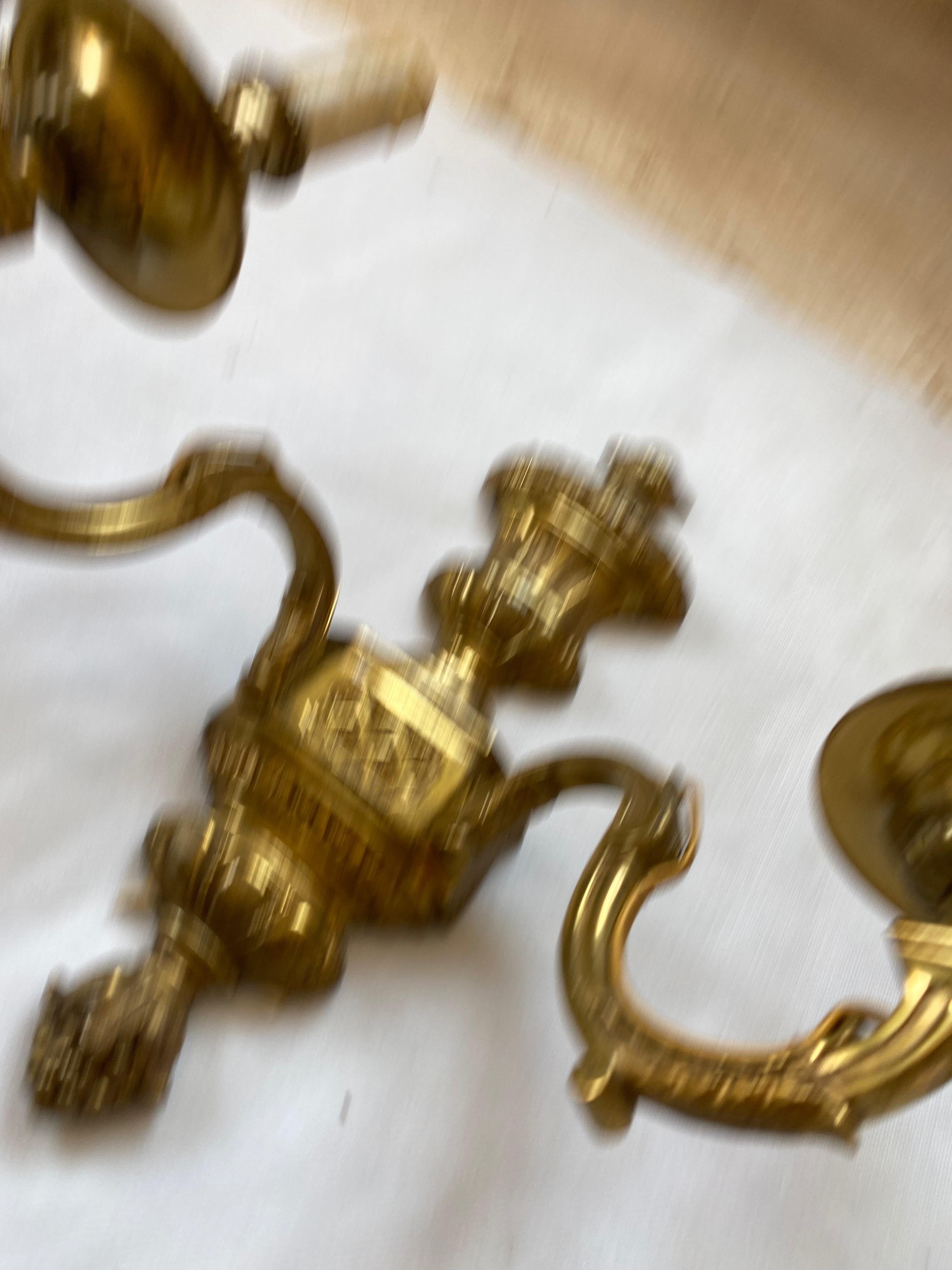 Series 6 Wall Lights in Gilt Bronze Style of Lxvi Maison Bagués Label, 1970/80 For Sale 6