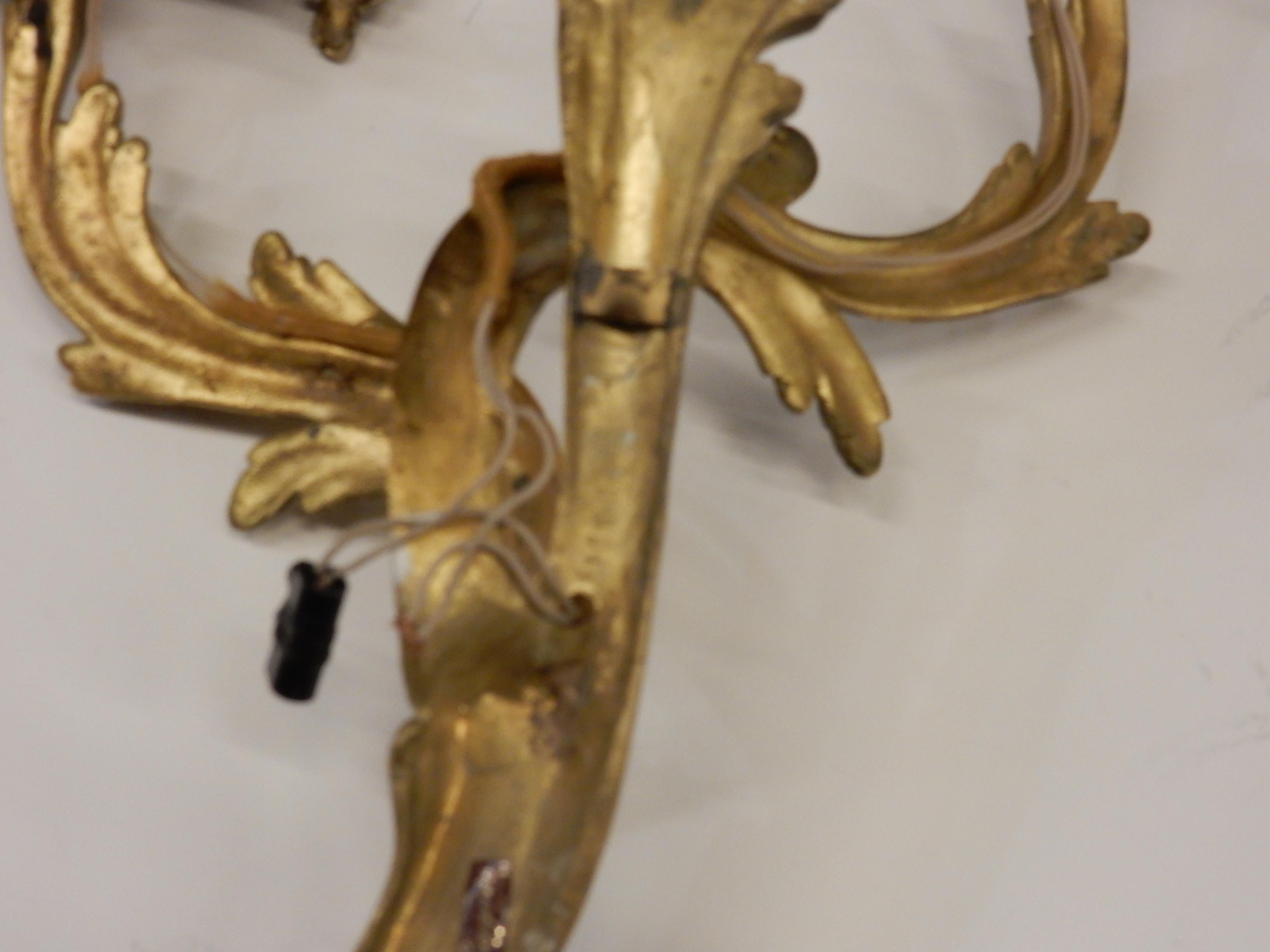 Series of 2 Pairs of Sconces Doing in Gilt Bronze Louis XV Style Signed Baguès 6