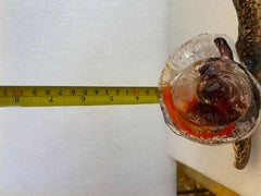 1970/80 Snail In Bronze And Glass Paste, Sculpture Signed LOHE